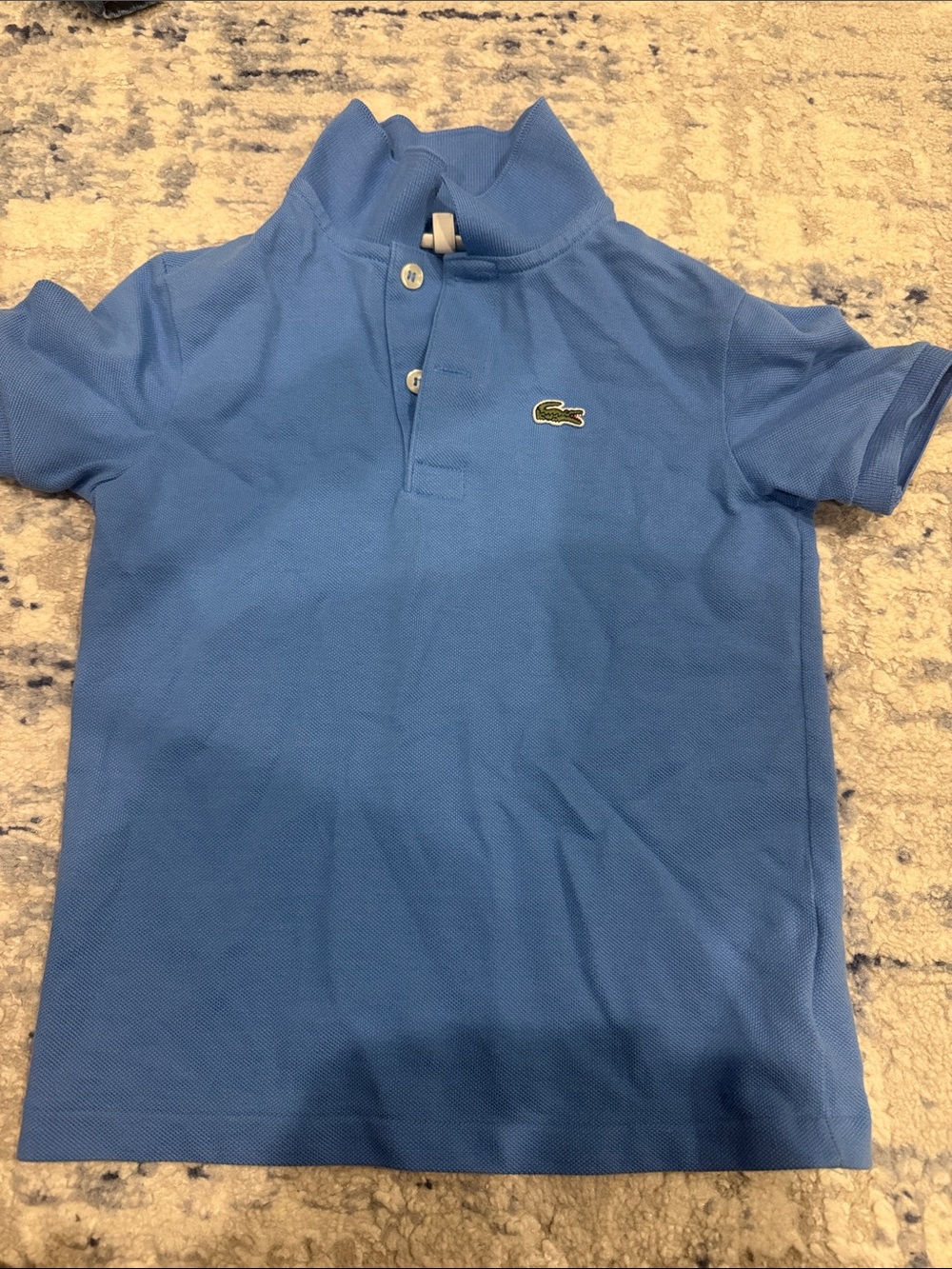 Lacoste Light Blue Boys' Short Sleeve Polo with Crocodile Patch
